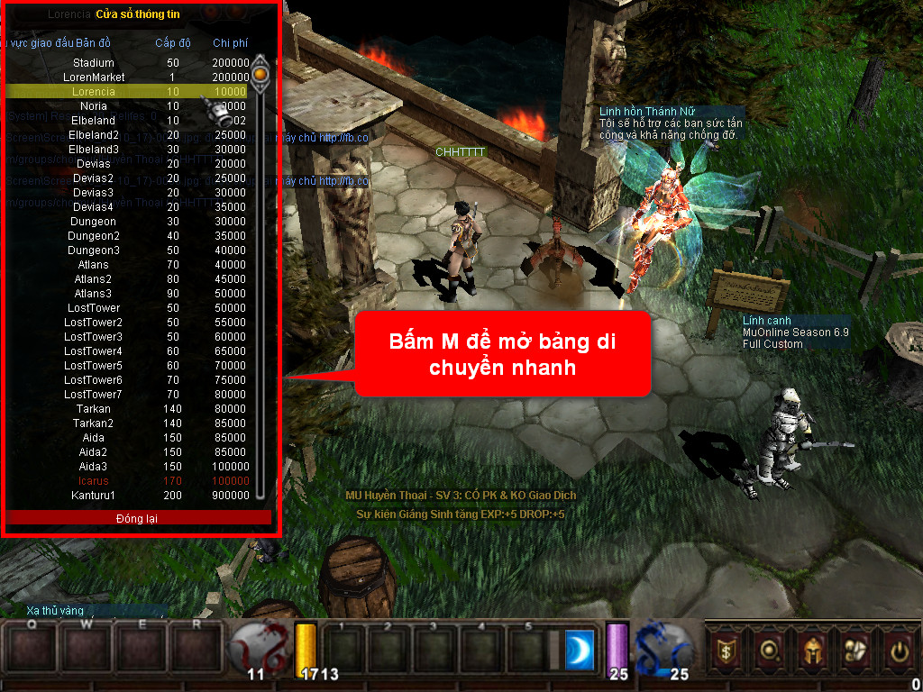 Chức năng chính của Game MU Bạo Chúa Chức năng chính của Game MU Bạo Chúa
