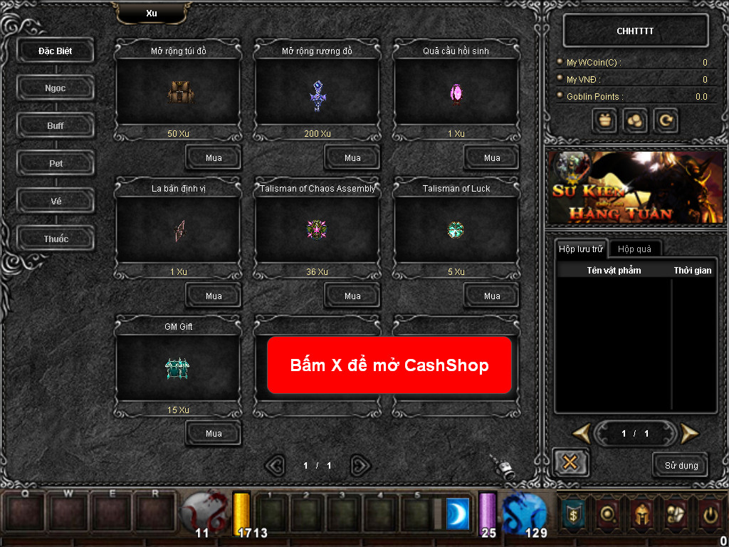 Chức năng chính của Game MU Bạo Chúa Chức năng chính của Game MU Bạo Chúa